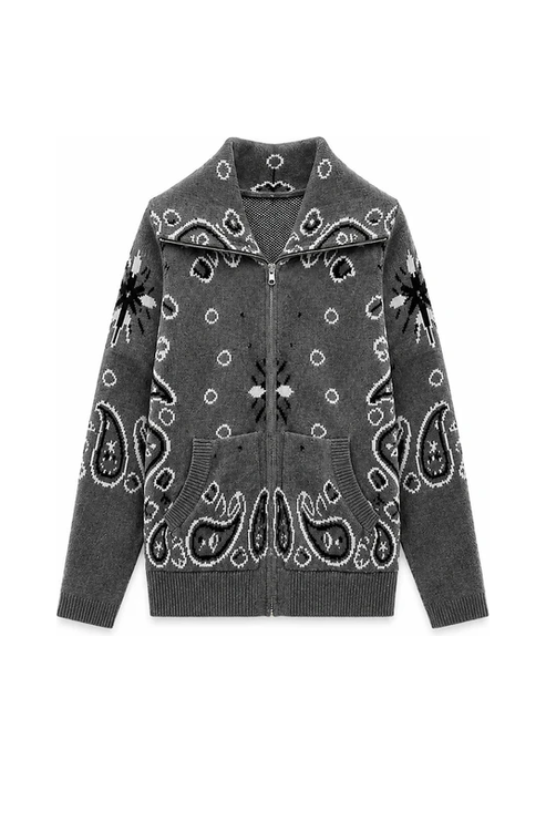 SHADES SELECTION -  Anthracite Gray bandana zip Jacket